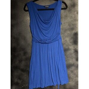 Express Dress Royal Blue Cowl Neck Dress Women’s Sz S Church Work Sleeveless